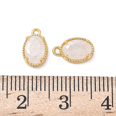 Brass Crushed Ice Cut Cubic Zirconia Pendants X-KK-D024-24A-G-1