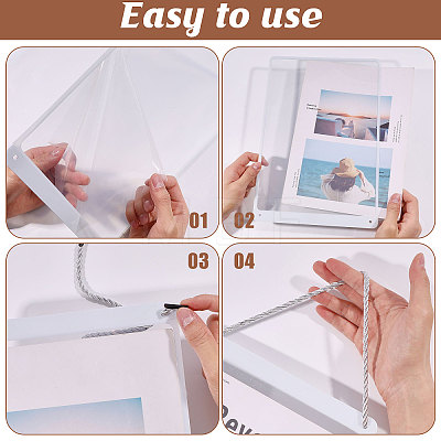 Erasable PVC Hanging Price Tags with Rope CDIS-WH0021-069D-02-1