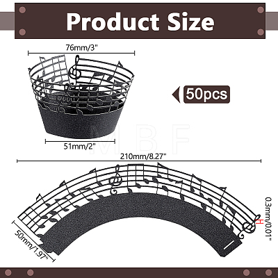 Musical Note Cupcake Wrappers AJEW-WH0871-27-1