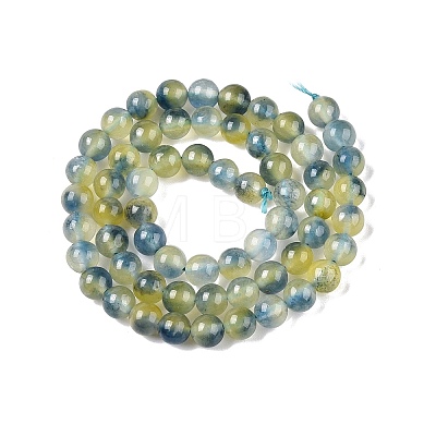 Dyed Natural White Jade Beads Strands G-T138-6mm-210-27-1