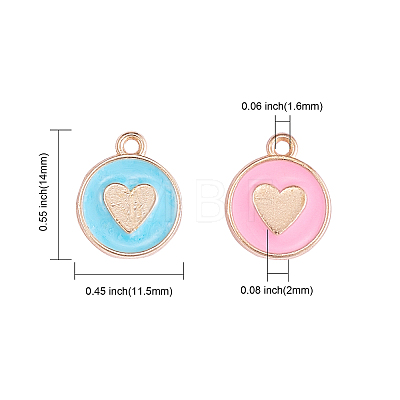 50Pcs 5 Colors Alloy Enamel Charms ENAM-CJ0001-86-1