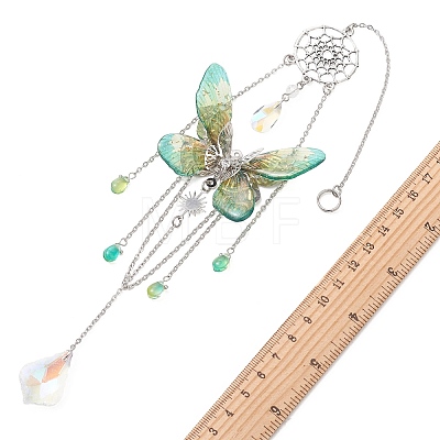 Stainless Steel Resin Butterfly Suncatcher HJEW-TA00452-02-1