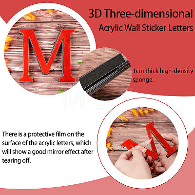CREATCABIN Acrylic Mirror Wall Stickers Decal DIY-CN0001-13B-M-1