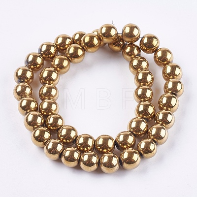 Non-magnetic Synthetic Hematite Beads Strands X-G-S096-10mm-2-1