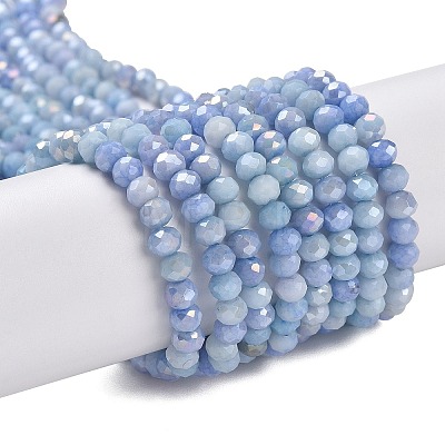 Faceted Electroplated Glass Beads Strands GLAA-C023-02-C16-1