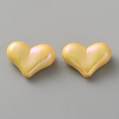 Electroplate Opaque Acrylic Beads MACR-WH0010-38E-1
