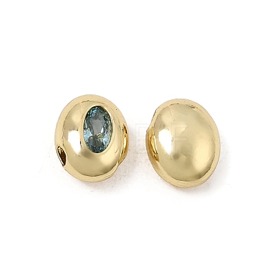 Brass Pave Cubic Zirconia Beads CU-CBA7D12-01G-01-1