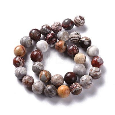Natural Crazy Agate Round Beads Strands G-M379-25-1