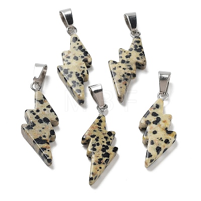 Natural Dalmatian Jasper Pendants G-C057-01P-05-1