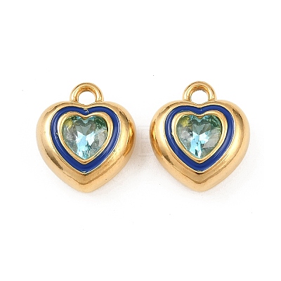 304 Stainless Steel Enamel Pendants STAS-C158-15G-06-1