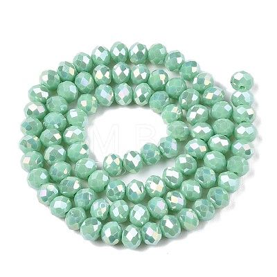 Electroplate Glass Beads Strands X-EGLA-A044-P6mm-B14-1