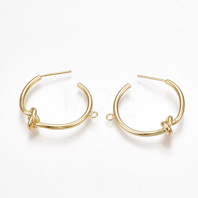 Brass Stud Earring Findings KK-S350-017G-1