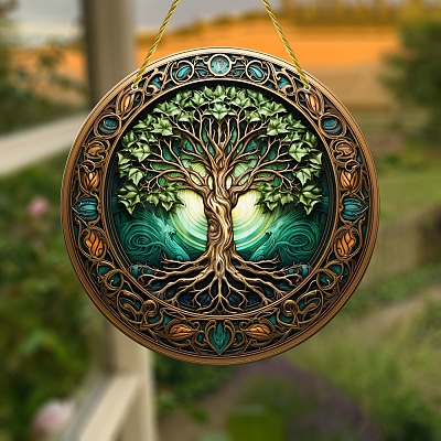 Tree of Life Acrylic Window Hanging Ornaments PW-WG0EC25-01-1