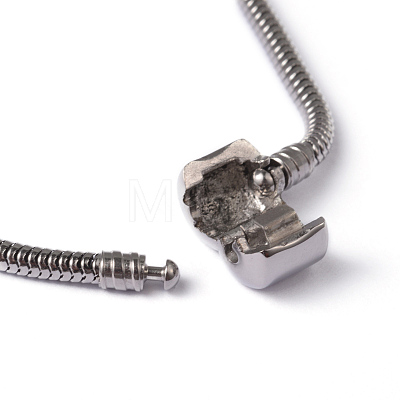 304 Stainless Steel Round Snake Chain European Style Bracelet Making STAS-L178-SL0202-21-1