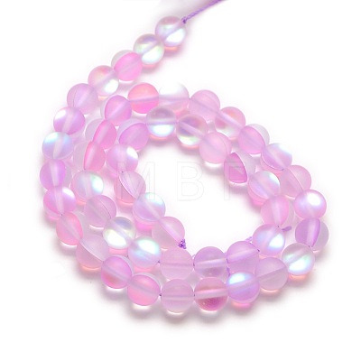 Synthetic Moonstone Beads Strands G-F142-10mm-09-1