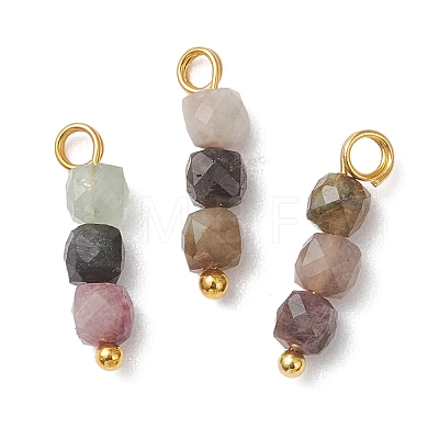 Natural Colorful Tourmaline Pendants PALLOY-JF04795-1