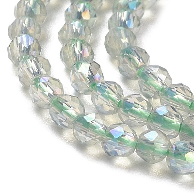 Electroplate Transparent Glass Beads Strands GLAA-H021-01A-FR07-1