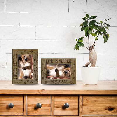 Natural Wood Photo Frames AJEW-WH0292-051-1
