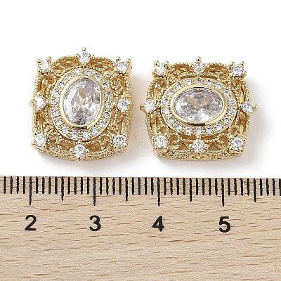 Brass Micro Pave Cubic Zirconia Beads KK-G491-36G-04-1