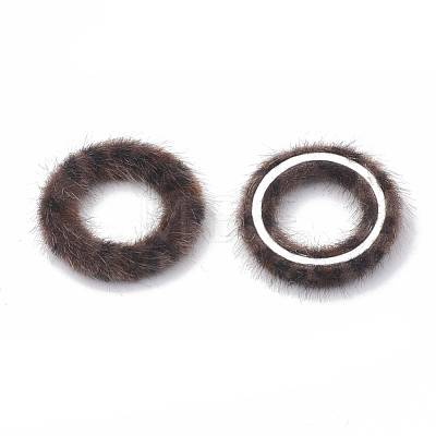 Faux Mink Fur Covered Linking Rings X-WOVE-N009-08B-1