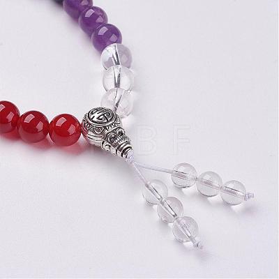 Natural Gemstone Beads Stretch Bracelets BJEW-JB02894-1