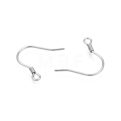 Anti-Tarnish Rhodium Plated 925 Sterling Silver Earring Hooks STER-N016-30P-1