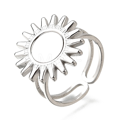 Tarnish Resistant Stainless Steel Cuff Ring Findings PW-WG67428-05-1