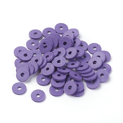 Flat Round Eco-Friendly Handmade Polymer Clay Beads CLAY-R067-8.0mm-03-1