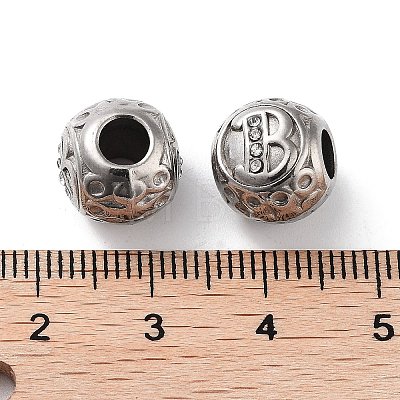 304 Stainless Steel Rhinestone European Beads STAS-A092-10B-P-1