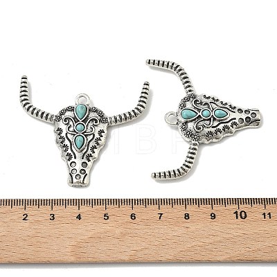 Bohemian Synthetic Turquoise Cattle Pendants FIND-Z112-01AS-1