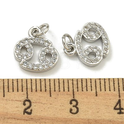 Rack Plating Brass Micro Pave Cubic Zirconia Pendants KK-K386-02J-P-1