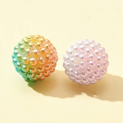 50Pcs 5 Colors Imitation Pearl Acrylic Beads OACR-FS0001-18-1