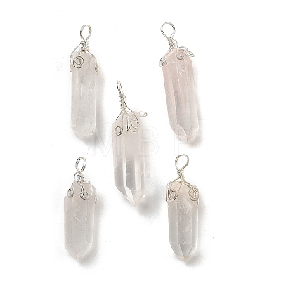 Natural Quartz Crystal Big Pointed Pendants G-P253-01P-1