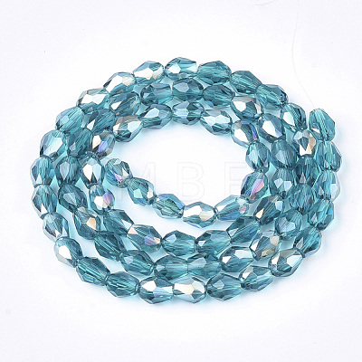 Electroplate Glass Beads Strands EGLA-T013-05C-1