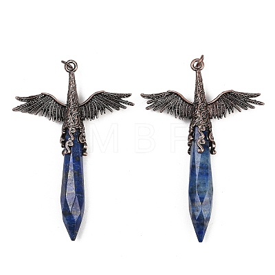 Dyed Natural Lapis Lazuli Faceted Pointed Bullet Shaped Big Pendants G-T145-01R-05-1