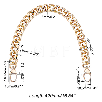 Aluminum Curban Chain Bag Handles FIND-WH0127-14C-G-1