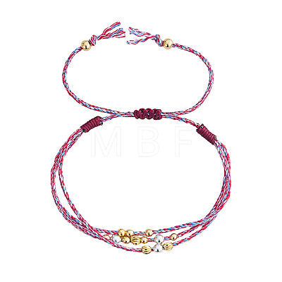 Adjustable Nylon and Cotton Multi-strand Bracelets QC4943-10-1