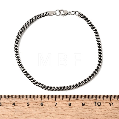 304 Stainless Steel Curb Chian Bracelets for Women Men BJEW-K240-12B-AS-1