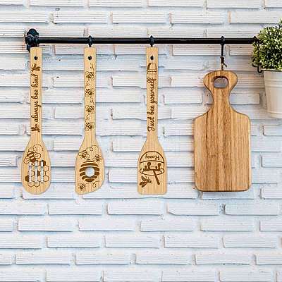 6Pcs Bamboo Spoons & Knifes & Forks AJEW-WH0411-003-1