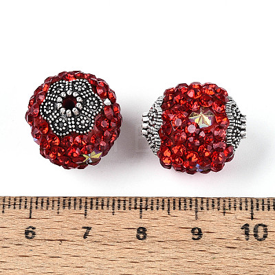 Handmade Polymer Clay Rhinestone Indonesia Beads CLAY-N015-03-1