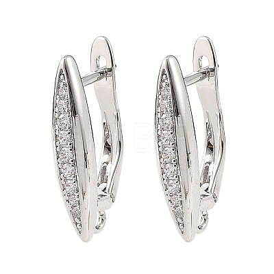 SHEGRACE Brass Micro Pave Cubic Zirconia Hoop Earring Findings XGRQ79867-941P-1