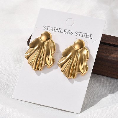 304 Stainless Steel Studs Earrings for Women EJEW-K306-25G-1