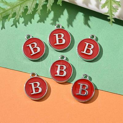 Platinum Plated Alloy Enamel Charms X-ENAM-S118-03B-P-1