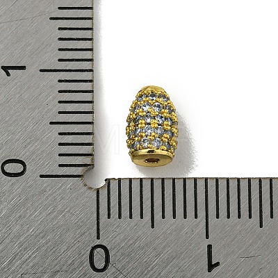 Brass Micro Pave Cubic Zirconia Beads KK-G493-25C-G-1