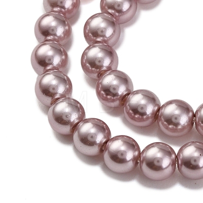 Baking Painted Pearlized Glass Pearl Round Bead Strands PEAR-H019-02A-03-1