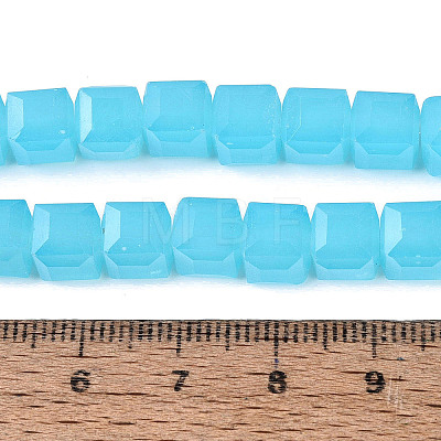 Imitation Jade Glass Beads Strands GLAA-R041-8x8mm-B05-1