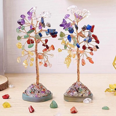 Natural Mixed Stone Tree of Life Display Decorations PW-WG16415-05-1