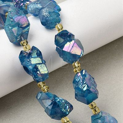 Electroplated Raw Rough Natural Amethyst Beads Strands G-Z131-J02-01-1