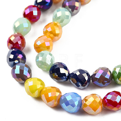 Electroplate Opaque Solid Color Glass Beads Strands EGLA-N002-26-04-1