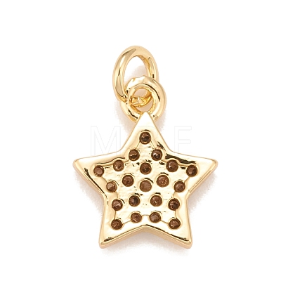 Brass Micro Pave Cubic Zirconia Charms KK-A161-23G-1